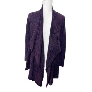 Barefoot Dreams Calypso 436 Cascade Cardigan Size S/M Women's Purple Bamboo